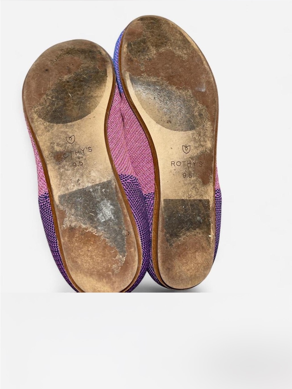 Rothy’s pink & purple metallic round toe flats - Picture 5 of 6